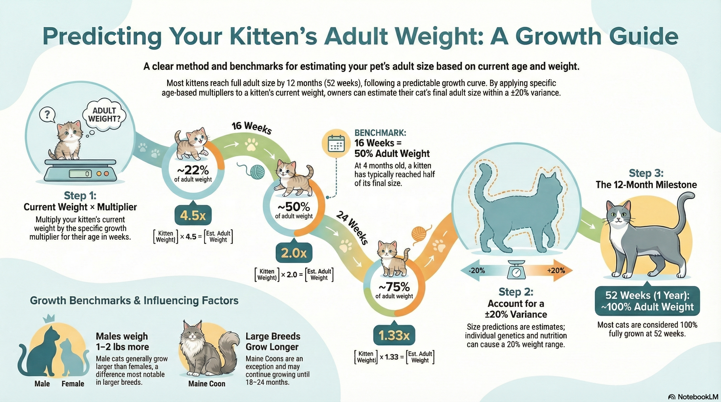 Kitten weight and size prediction guide